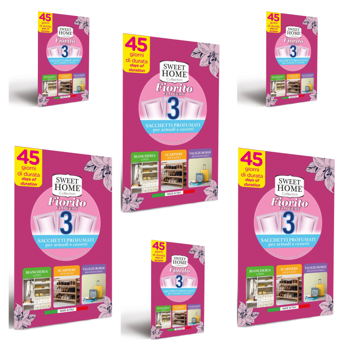 Set 6 X Odorizant Saculeti parfumati 3buc/set pentru haine, fiorito [1]