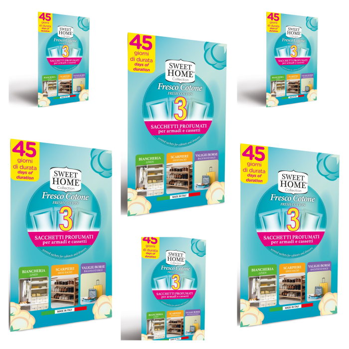 Set 6 X Odorizant Saculeti parfumati 3buc/set pentru haine, fresco cotone [1]