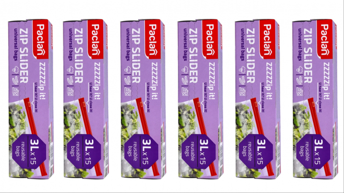 Set 6 X Pungi alimentare cu inchidere cu fermoar Paclan Zip Universal Slider 3l 15buc [1]
