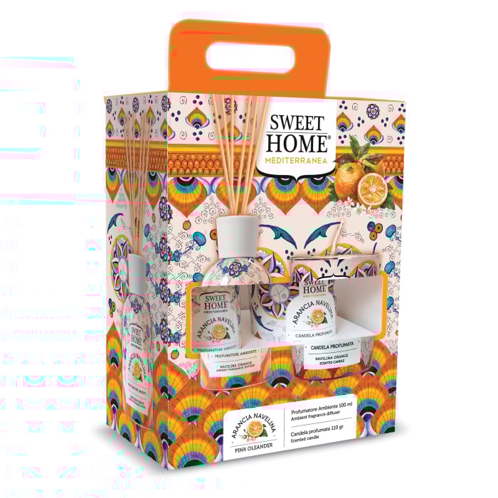 Set cadou odorizant cu betisoare si lumanare parfumata, Arancia Navelina [1]