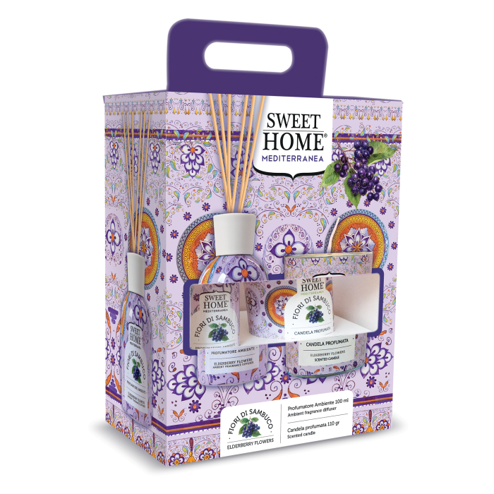 Set cadou odorizant cu betisoare si lumanare parfumata, Fiori di sambuco [1]