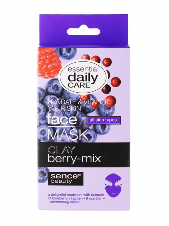 Masti de ten si gomaje - Set Masca de fata Sence Clay Berry Mix, 5 x 6 g