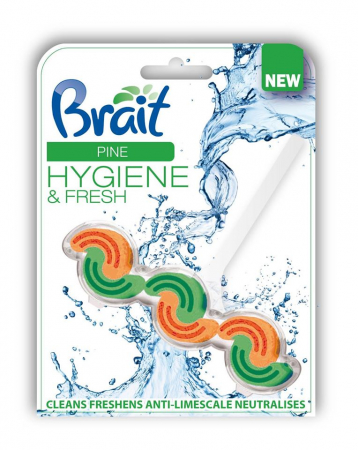 Produse curatare baie - Odorizant Solid Pentru Toaleta Brait Hygiene&Fresh Pine 45 gr