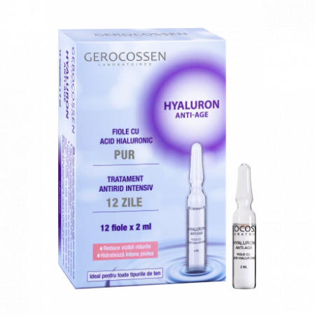 Ingrijire ten - Fiole Gerocossen cu acid hialuronic pur Hyaluron Anti-Age 12 x 2ml