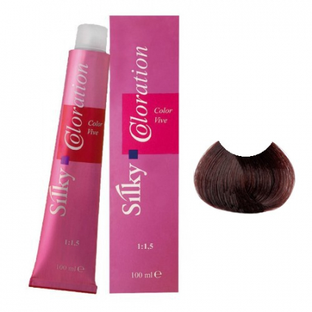 Cosmetice profesionale - Vopsea de Par Profesionala 4.5 Silky Saten Mahon 100ml