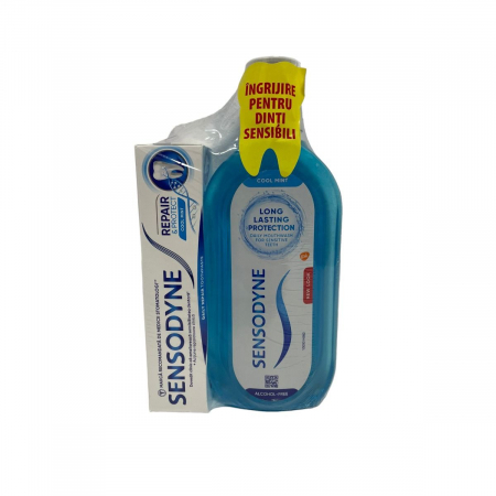 Apa de gura - SENSODYNE PASTA DE DINTI COOL MINT 75ML+APA DE GURA COOL MINT 500ML