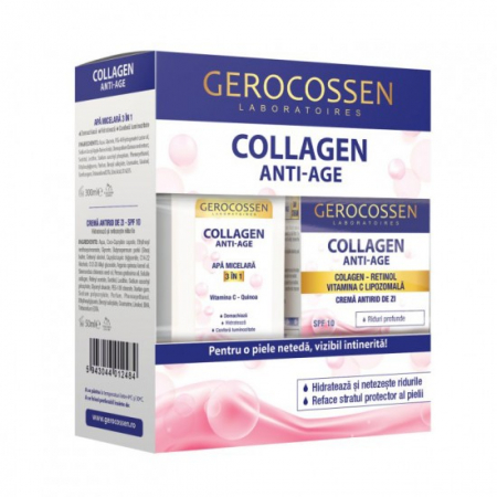 Seturi cadou - Set cadou Gerocossen Collagen Anti-Age: Crema antirid de zi SPF 10 50 ml + Apa micelara 3 in 1 300 ml