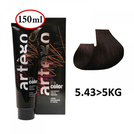 Vopsea de par si oxidant - Vopsea de Par Profesionala 5.43>5KG Artego Saten Mediu  Aramiu Auriu 150 ml