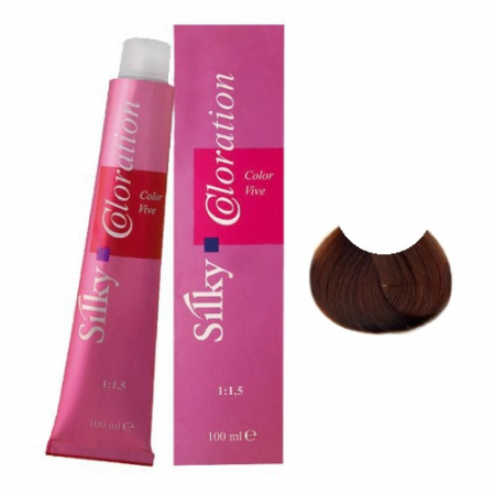 Vopsea de par si oxidant - Vopsea de Par Profesionala 6.35 Silky Blond Inchis Auriu Mahon 100ml