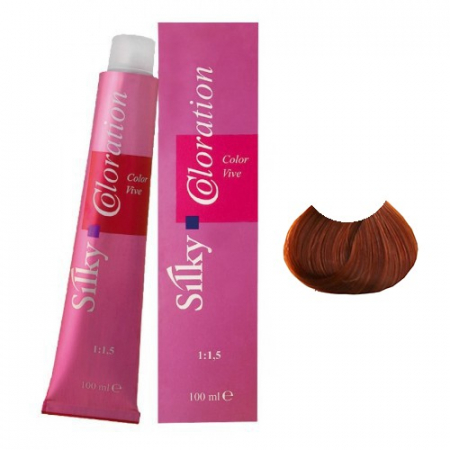 Cosmetice profesionale - Vopsea de Par Profesionala 7.45 Silky Blond Aramiu Mahon 100 ml