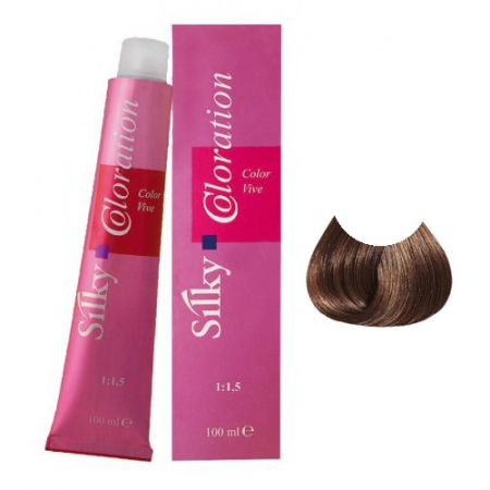 Cosmetice profesionale - Vopsea de Par Profesionala  7.74 Silky Blond Aramiu Castaniu 100ml