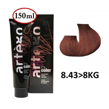Vopsea de par si oxidant - Vopsea de Par Profesionala 8.43>8KG Artego Blond Deschis Auriu Aramiu 150 ml