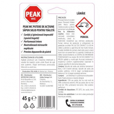 Odorizant wc baie Peak Putere de Actiune Lamaie 45 gr [1]