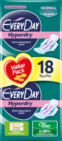 Ingrijire personala & Cosmetice - Absorbante Everyday Hyperdry Normal, 18 buc