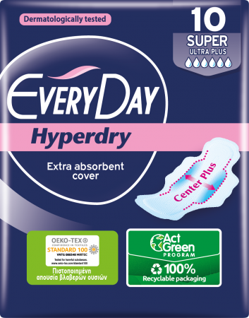 Tampoane si absorbante - Absorbante Everyday Hyperdry Super, 10 buc