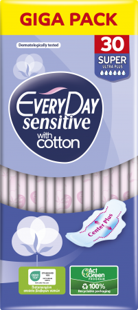 Ingrijire personala & Cosmetice - Absorbante Everyday Sensitive Cotton Super, 30 buc