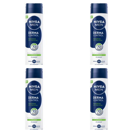 Ingrijire corp - SET 4X Antiperspirant spray NIVEA MEN Derma Control Sensitive - Nivea Men