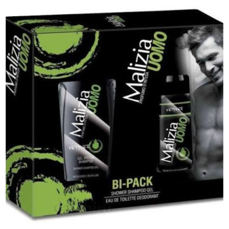 Deodorante si antiperspirante - Caseta cadou Malizia Uomo Vetyver: Deodorant 150 ml + Gel de dus 250 ml
