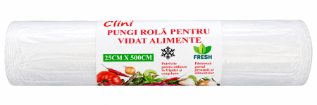 Folie Alimentara - Clini Pungi Rola Vidat Alimente 25 cm x 500 cm