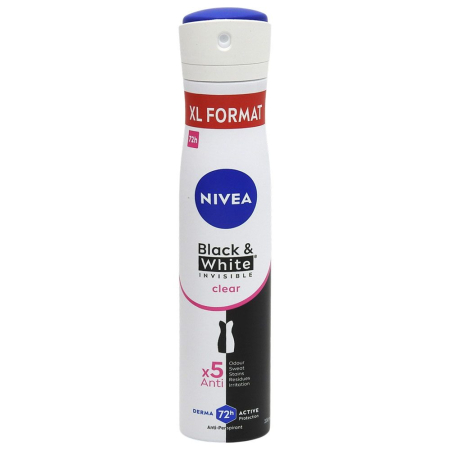 Deodorante si antiperspirante - Deodorant Black & White Invisible Clear , Nivea, 200 ml