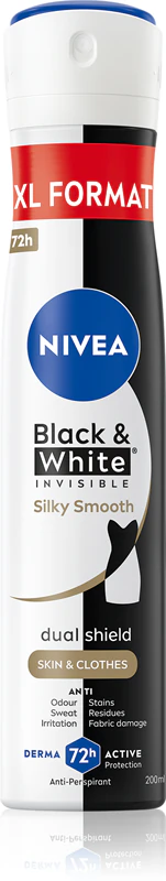 Deodorante si antiperspirante - Deodorant Spray NIVEA Black & White Invisible Silky Smooth, 200ML