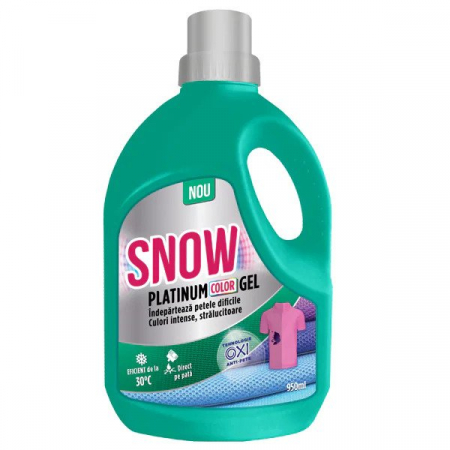 Spalare si intretinere rufe - Solutie pentru indepartarea petelor SNOW Platinum Color Gel, 950ml