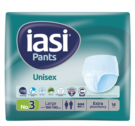 Scutece adulti - Pantaloni elastici pentru incontinenta Iasi Pants Unisex, Marime L, 14 buc
