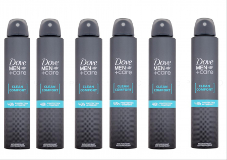 BLACK FRIDAY - Set 6 x Antiperspirant Dove Men+ Care Clean Comfort, 48h protectie, 200 ml