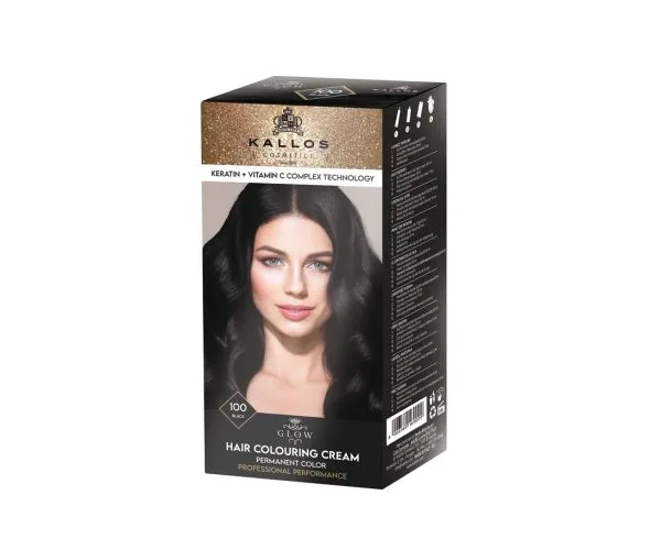 Ingrijire par - Kallos Glow Vopsea de păr 100, negru, 60 ml