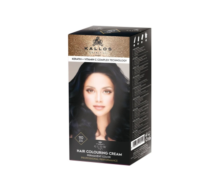 Vopsea de par si oxidant - Kallos Glow Vopsea de păr 110, negru albăstrui, 60 ml