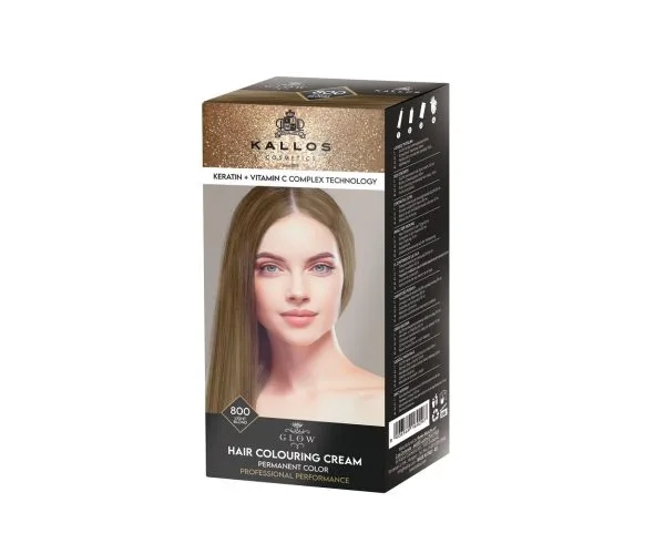 Ingrijire personala & Cosmetice - Kallos Glow Vopsea de păr 800, blond deschis, 60 ml