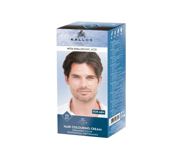 Ingrijire par - Kallos Glow Vopsea de păr pentru bărbați 50, șaten deschis, 60 ml