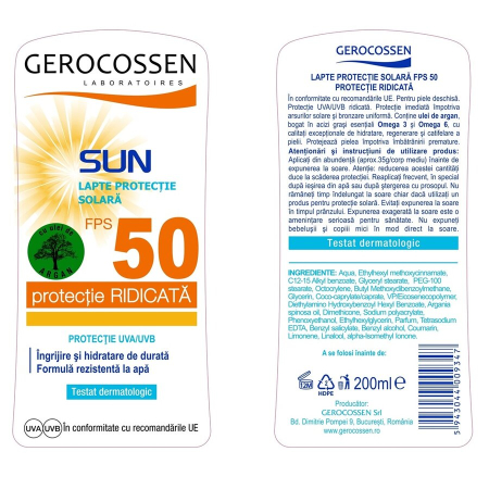 Produse pentru protectie solara - Lapte pentru protectie solara cu SPF 50 Sun, 200 ml