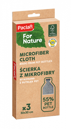 Produse BIO - Lavete din microfibra din material reciclat Paclan For Nature, 3 buc