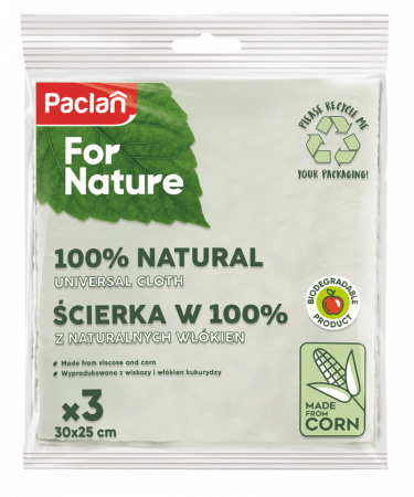 Produse BIO - Lavete ecologice din vascoza si fibre de porumb Paclan for Nature, 3 buc
