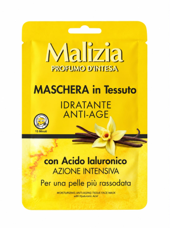 Masti de ten si gomaje - Malizia Masca Servetel Hidratanta & Anti-Imbatranire, 22ml