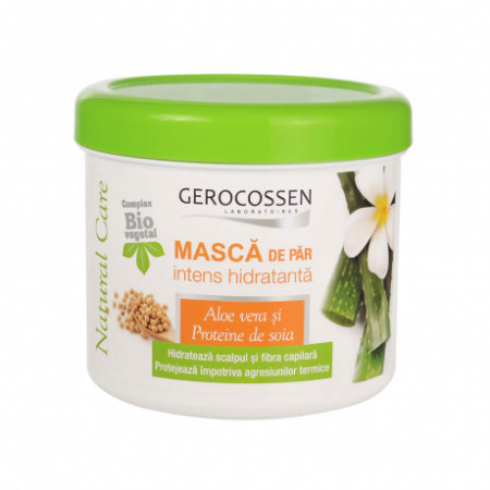 Masca Gerocossen pentru par intens hidratanta cu Aloe vera si proteine de Soia Natural Care 450 ml