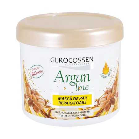 Masca de par reparatoare Gerocossen Argan cu ulei de argan organic si keratina, 450 ml 