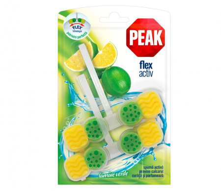 Odorizant toaleta - Odorizant wc Peak Flex Activ, solid, lamaie verde, 2 x 48 g