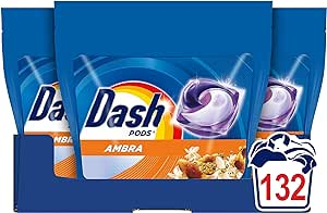 Detergent rufe - Pachet Detergent Pernute Dash Ambra, 3 X 44 capsule