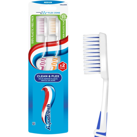 Periute de dinti - Periuta de dinti Aquafresh Clean&Flex Twin