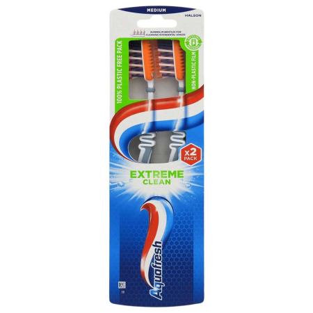 Periute de dinti - Periuta de dinti Aquafresh Extreme Clean Medium Twin