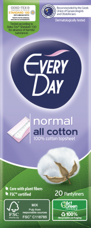 Ingrijire personala & Cosmetice - Protej-slipuri Everyday Normal All Cotton, 20 buc