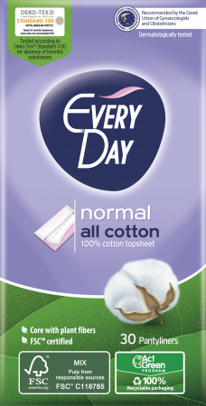 Tampoane si absorbante - Protej-slipuri Everyday Normal All Cotton, 30 buc