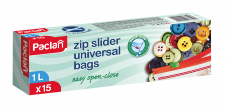 BLACK FRIDAY - Pungi pentru ambalare cu fermoar Paclan, 1L, 17 x 23 cm, 15 buc