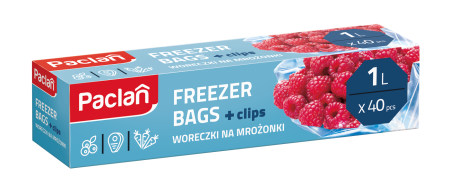 Folii si pungi alimentare - Pungi pentru congelator Paclan, 1 L, 18 x 24 cm, 40 buc