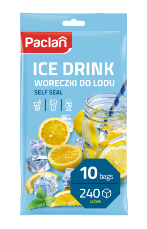 Folii si pungi alimentare - Pungi pentru gheata Paclan, 10 pungi x 24 cuburi