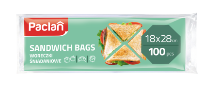 Folii si pungi alimentare - Pungi pentru sandwich Paclan, 18x28 cm, 100 buc