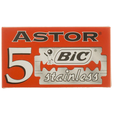 Aparate de ras si rezerve - Lame cu tais dublu BIC Astor, 20 x 5 buc