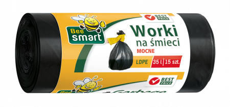 Casa - Saci menajeri negri Bee Smart, 35 L, 48 x 58 cm, 15 buc